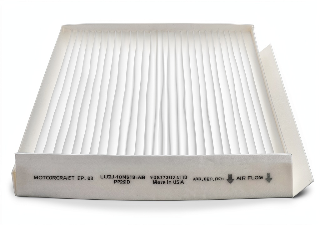 Motorcraft FP-92 cabin air filter being installed in a vehicle interior