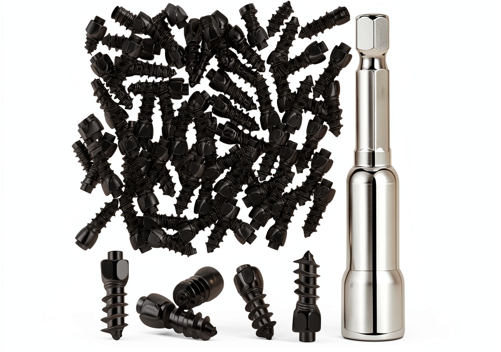 Black carbon steel wheel studs