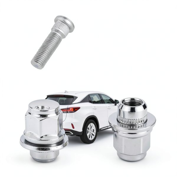Car Wheel Lug Stud Nut Set HZEL Steel Chrome-1