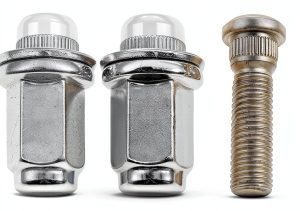Car Wheel Lug Stud Nut Set HZEL Steel Chrome-0