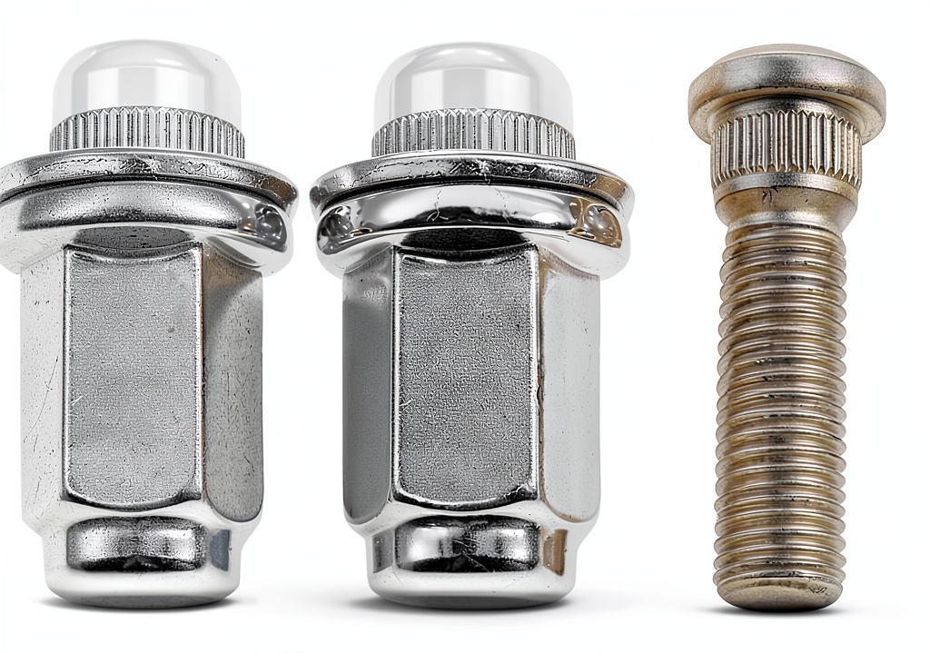 Installing HZEL lug stud nuts on a vehicle wheel hub