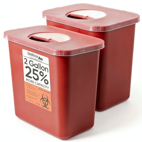 Oakridge 2 Gallon Sharps Container with Rotating Lid – OSHA Approved-0