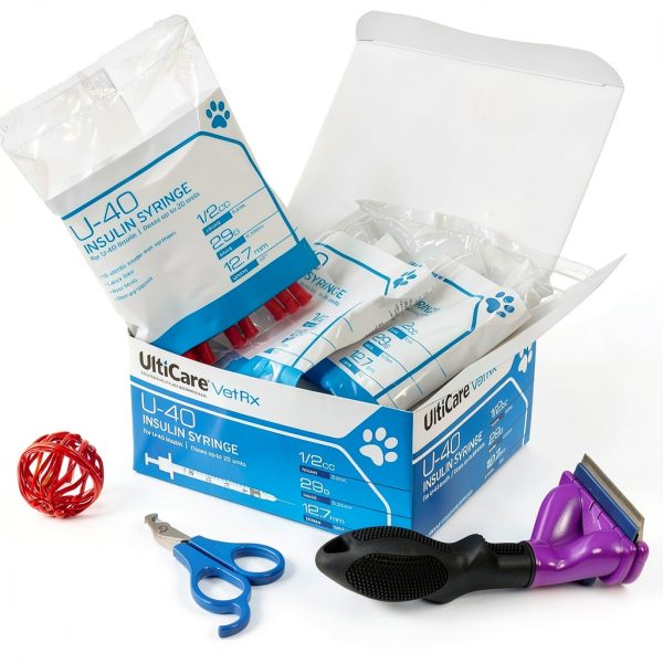 UltiCare U-40 Insulin Syringe 100 Pack Needles for Dogs & Cats-2