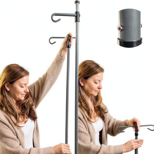 IV Pole Drive Medical 13033SV with Wheels Height Chrome Steel-4
