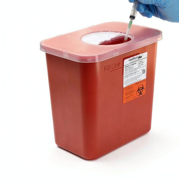 Oakridge 2 Gallon Sharps Container with Rotating Lid – OSHA Approved-1