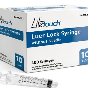 10mL Luer Lock Syringe, Sterile, Individually Sealed - 100 Syringes per Box (no needle)-0