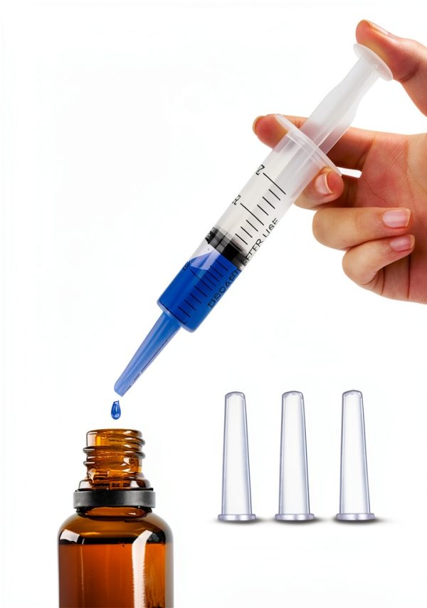 20ml Syringe HiMo Plastic Syringe with Cap 3 Pack Liquid Dispensing-2