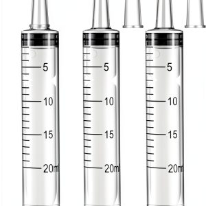 20ml Syringe HiMo Plastic Syringe with Cap 3 Pack Liquid Dispensing-0
