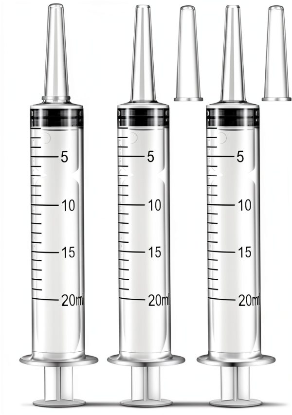 20ml Syringe HiMo Plastic Syringe with Cap 3 Pack Liquid Dispensing-0